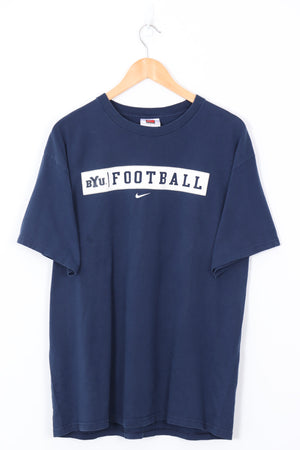 NIKE Centre Swoosh BYU Navy College Tee (L-XL)