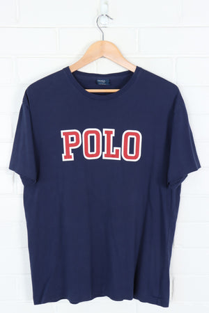 RALPH LAUREN POLO Navy & Red Single Stitch T-Shirt (L)