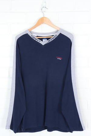 TOMMY HILFIGER Collar Detail Embroidered Long Sleeve T-Shirt (L-XL)
