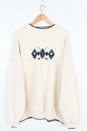 GOLF Cream Embroidered Ringer Sweatshirt (XXL)