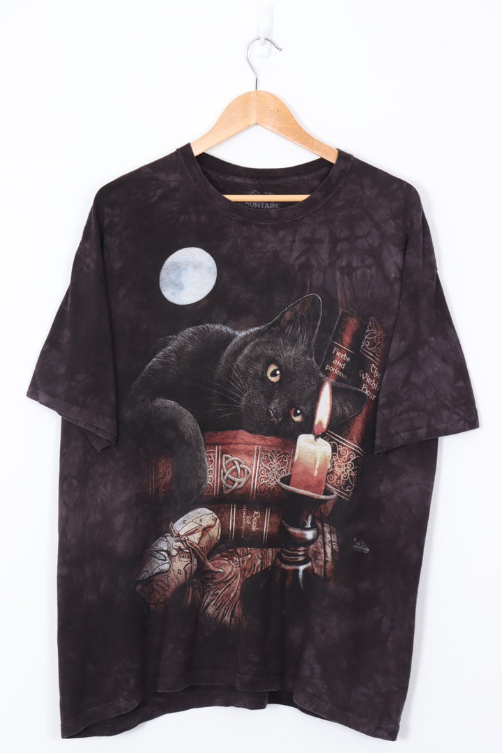 THE MOUNTAIN Black Cat Magic All Over Tie Dye Tee (XL)