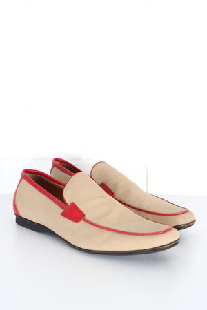 PRADA Beige & Red Leather Loafers Italy Made (12)