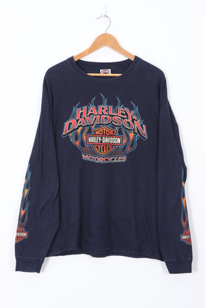 HARLEY DAVIDSON Myrtle Beach Long Sleeve Flames T-Shirt (XL)