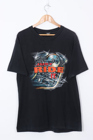 1995 VINTAGE HARLEY DAVIDSON 'Just Ride It' Engine Tee (L)