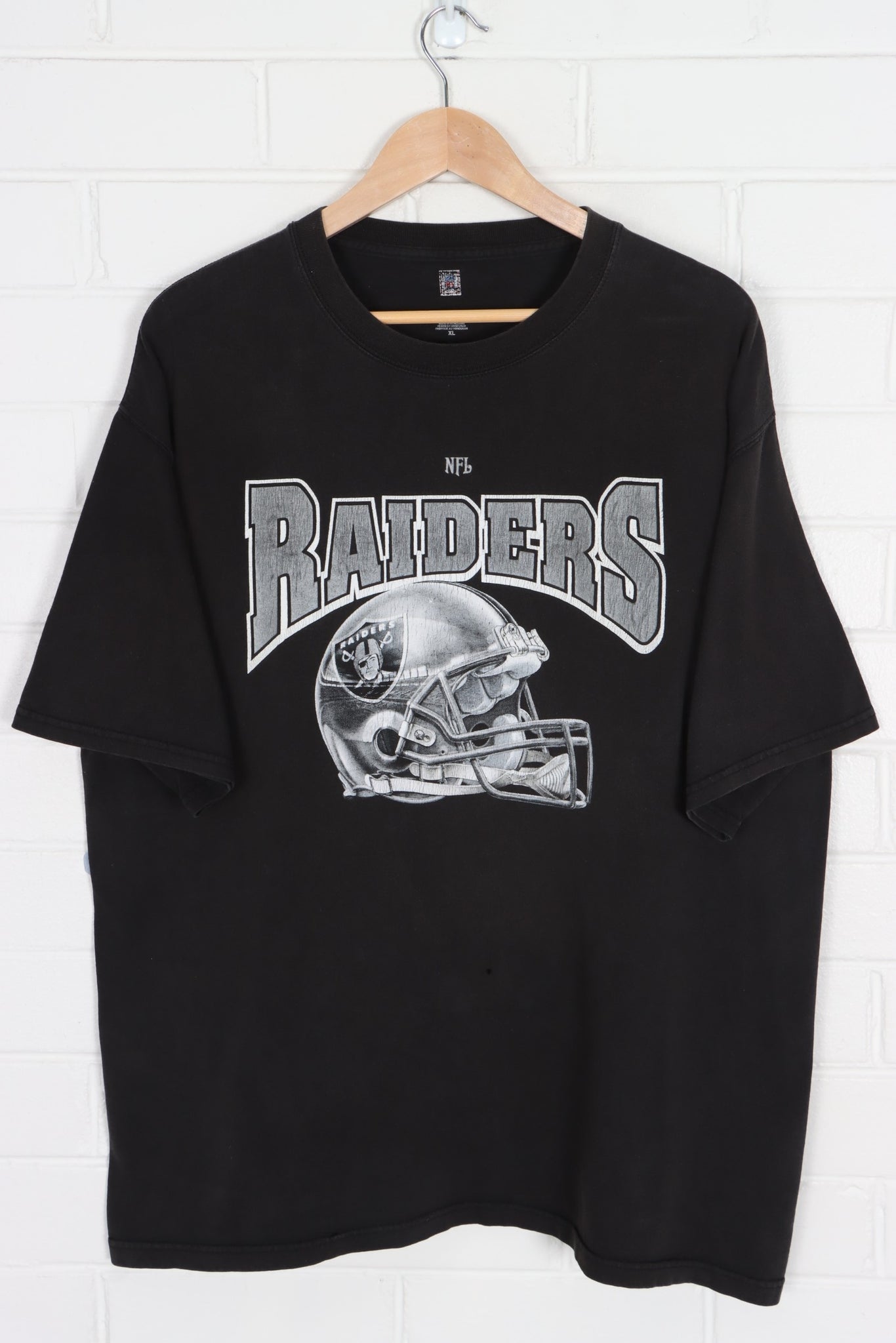 Nfl Los Angeles Raiders Satin Button Up Jacket W/ Spellout Letters On Back  As-is