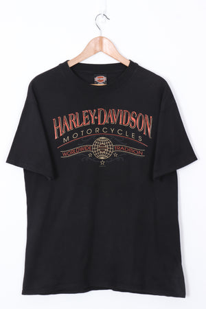 1996 Vintage HARLEY DAVIDSON Orange & Black Tee (M-L)