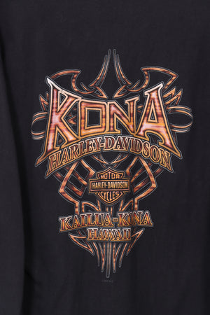 HARLEY DAVIDSON Kailua Kona Hawaii Brown Long Sleeve Tee (L-XL)