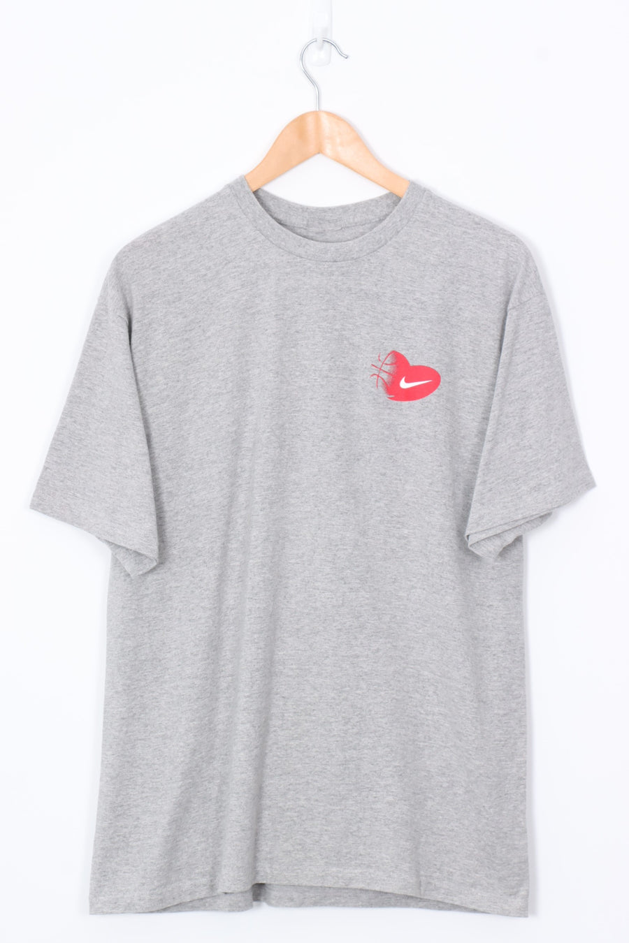 NIKE Swoosh Red & Grey Basketball Graphic Tee (M)