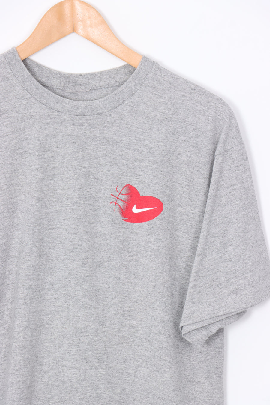 NIKE Swoosh Red & Grey Basketball Graphic Tee (M)