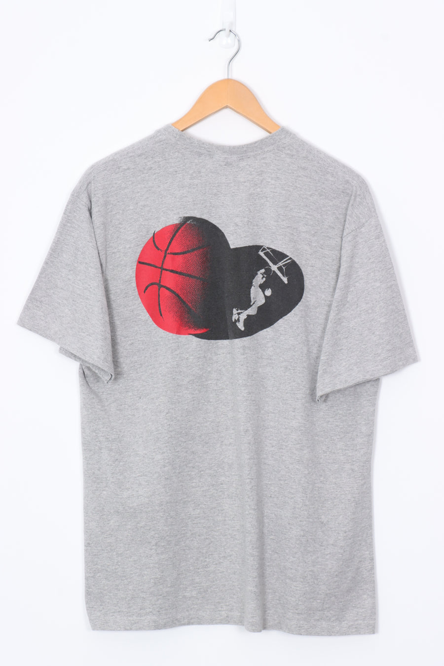 NIKE Swoosh Red & Grey Basketball Graphic Tee (M)