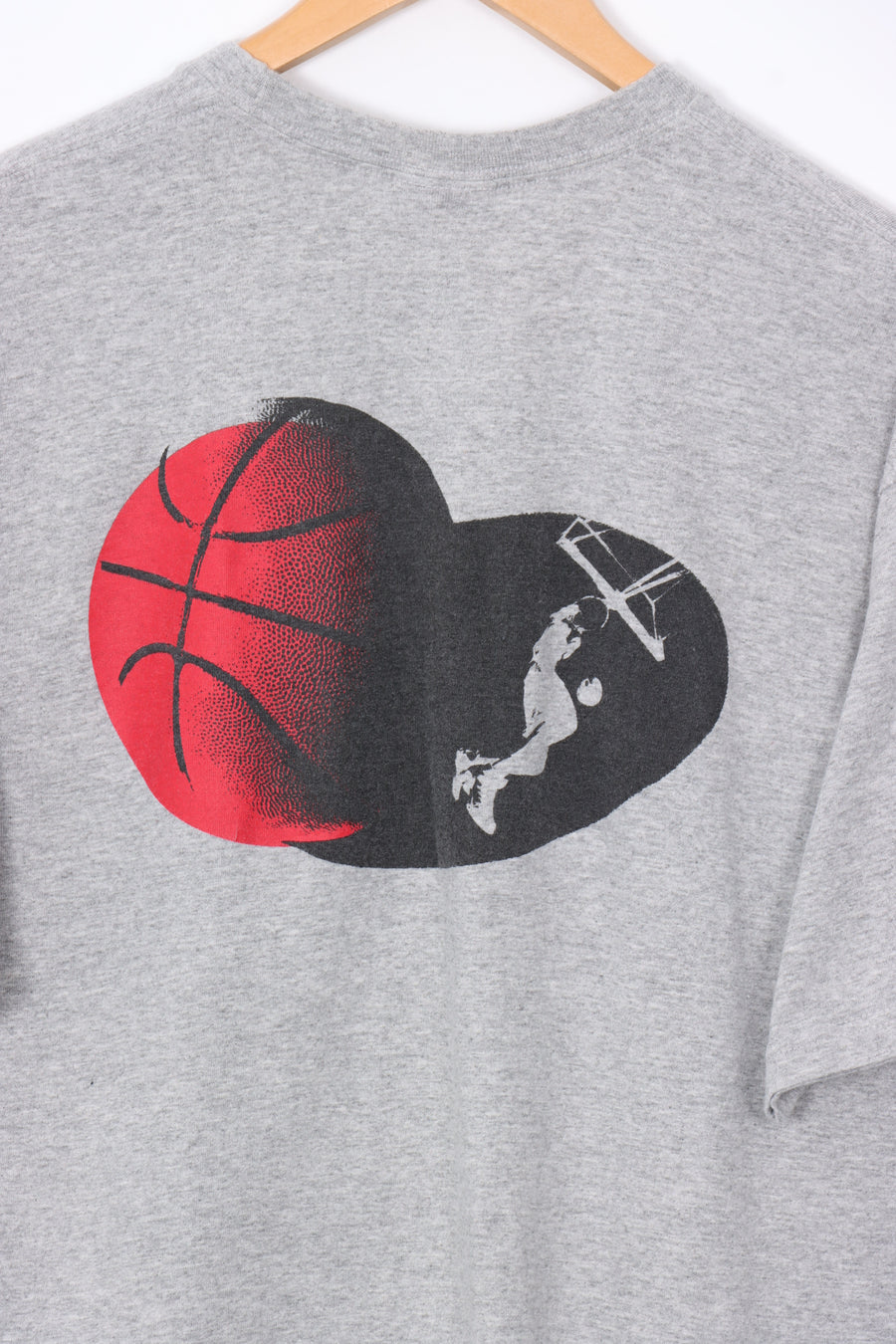 NIKE Swoosh Red & Grey Basketball Graphic Tee (M)