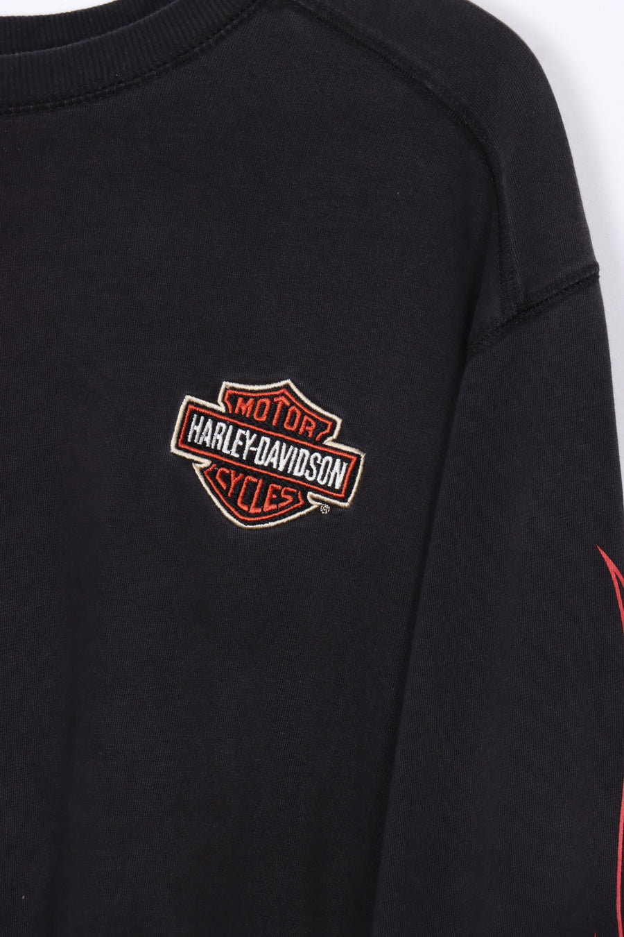 HARLEY DAVIDSON Sleeve Detail Embroidered Long Sleeve Tee (XL)