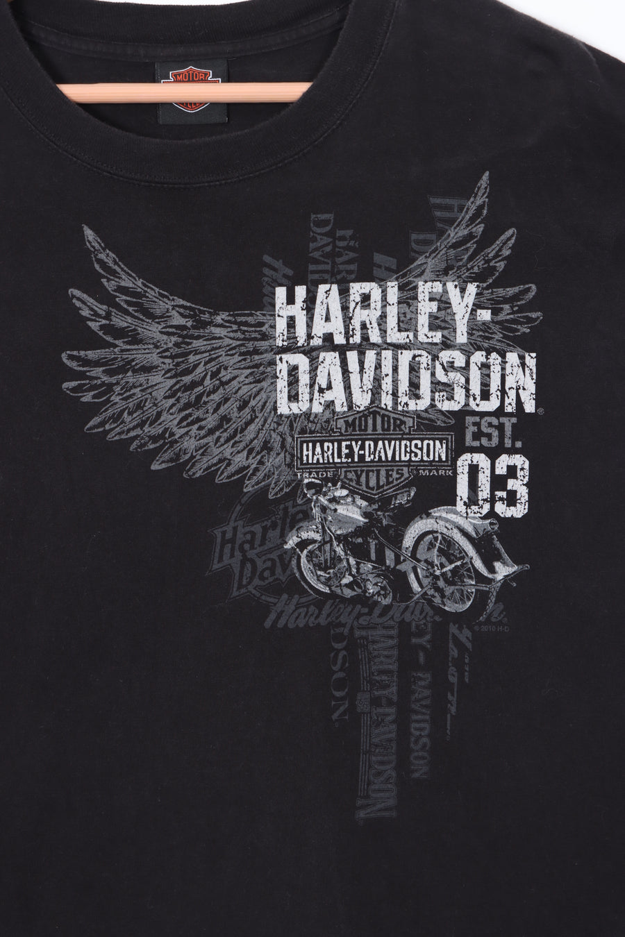 HARLEY DAVIDSON Vegas Nevada Y2K Skulls & Wings Front Back T-Shirt (XL)