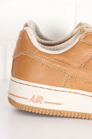 NIKE Air Force 1 Premium 'Maple Birch' Brown Leather Sneakers (9)