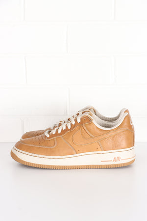 NIKE Air Force 1 Premium 'Maple Birch' Brown Leather Sneakers (9)