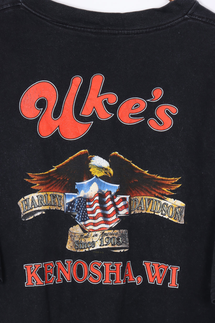 HARLEY DAVIDSON 'The Eighties' Engine & Fire Uke Tee (XXL)