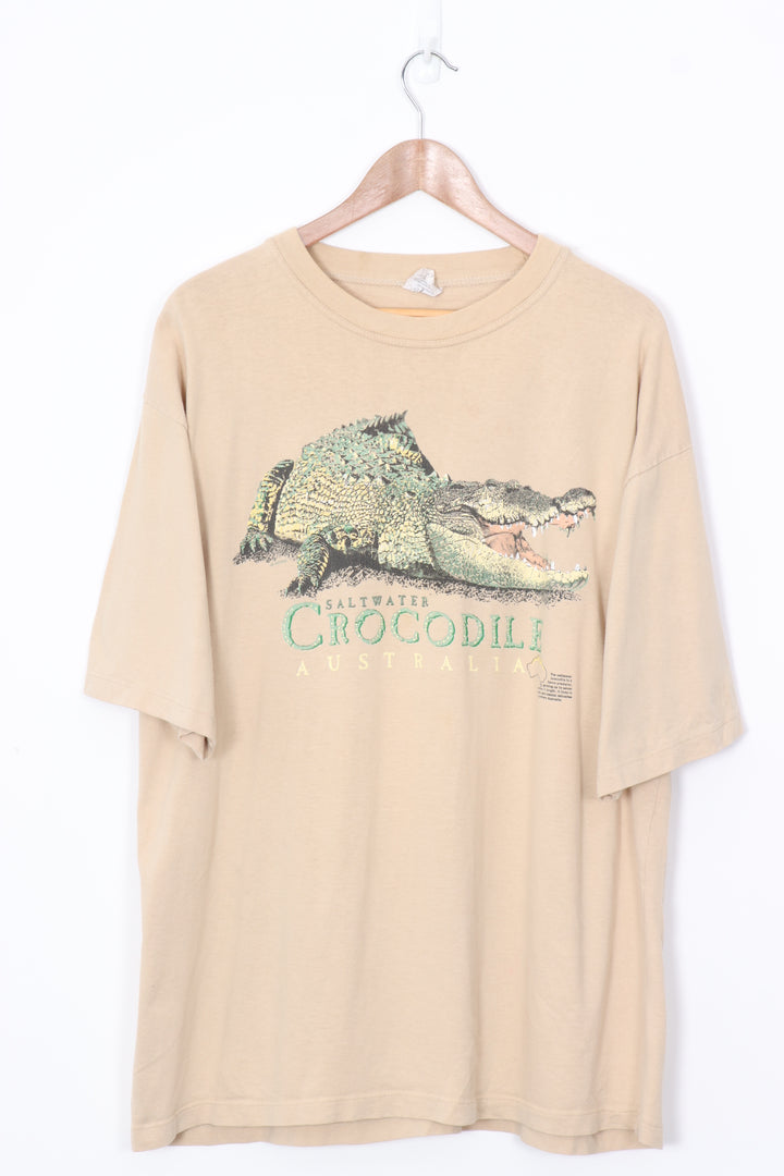 Australian Saltwater Crocodile Nature Animal Graphic Tee (XXL)