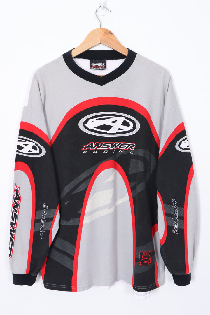 ANSWER RACING 90s Motocross Long Sleeve Jersey T-Shirt USA Made (XL)