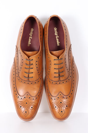 DESIGN LOAKE 'Fearnley' Tan Leather Oxford Brogue (10)