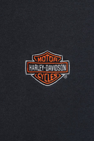 HARLEY DAVIDSON Embroidered Long Sleeve Polo Shirt (XL-XXL)