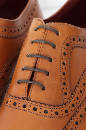 DESIGN LOAKE 'Fearnley' Tan Leather Oxford Brogue (10)