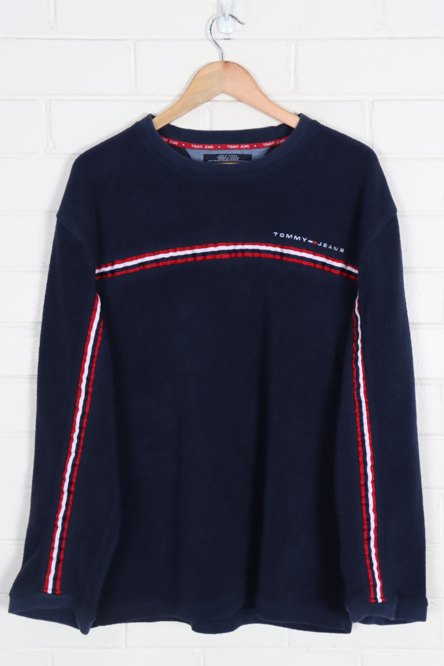 TOMMY HILFIGER Striped & Embroidered Fleece (XL)