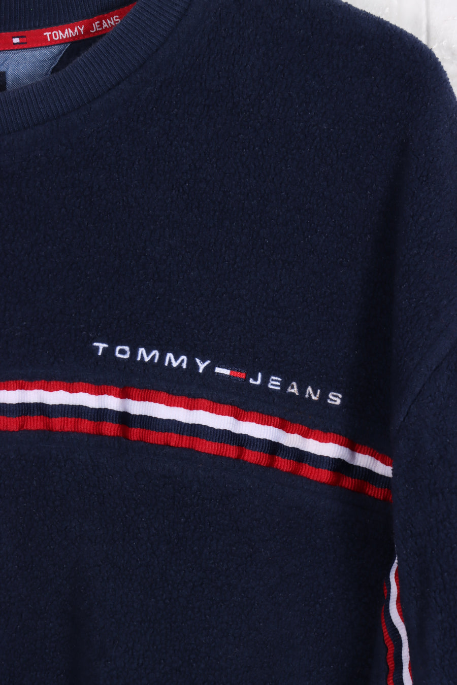 TOMMY HILFIGER Striped & Embroidered Fleece (XL)