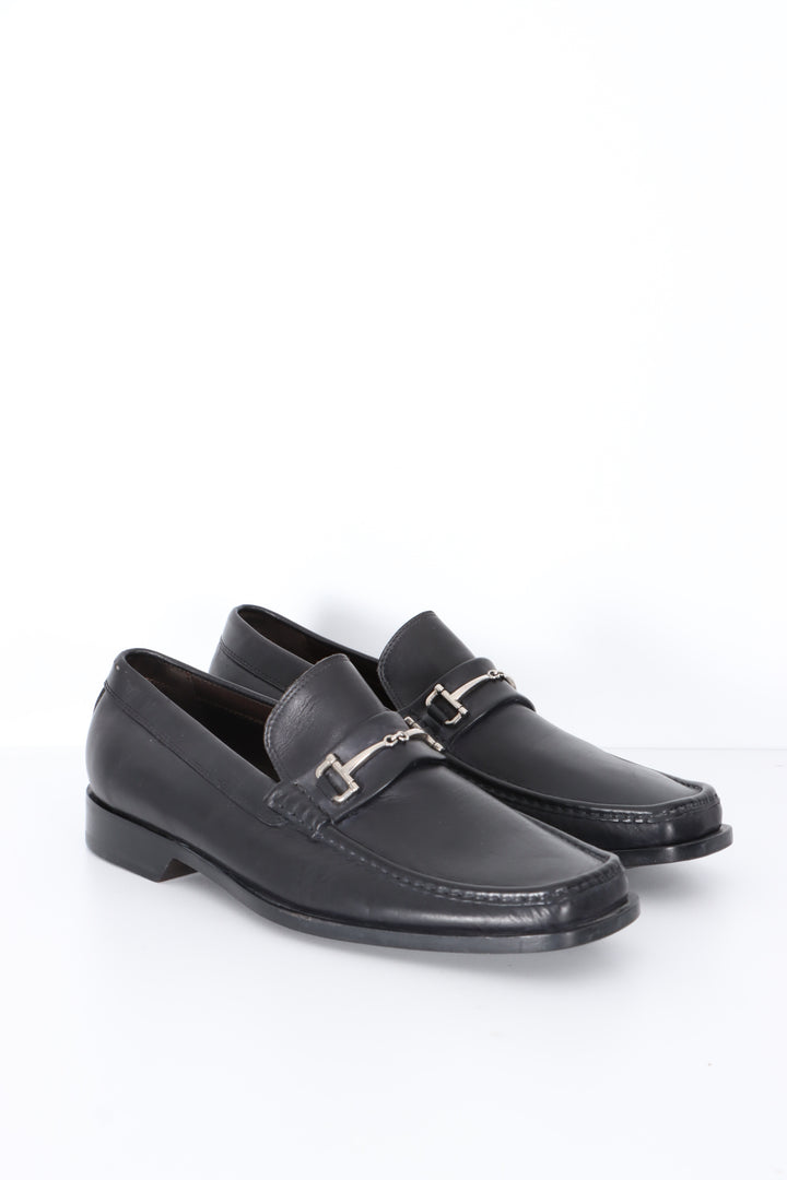 BRUNO MAGLI 'Gerardo' Horsebit Black Leather Loafers (9.5)