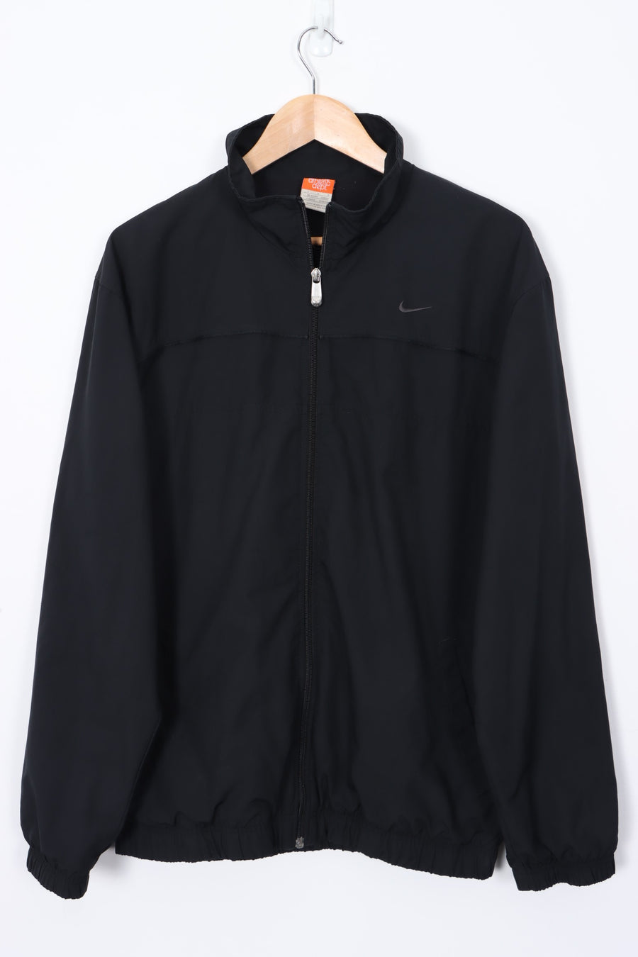 NIKE Black Swoosh Logo Full Zip Windbreaker (L)