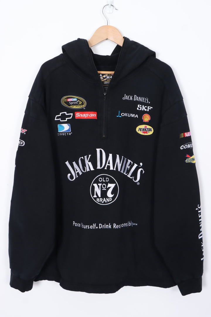 NASCAR x Jack Daniels Embroidered 1/4 Zip Hoodie Sweatshirt (XXL)