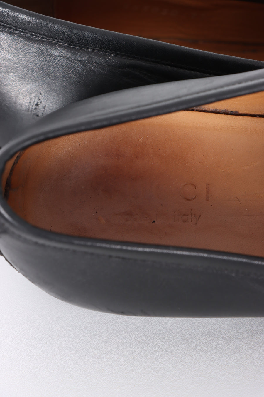 Vintage GUCCI Black Leather GG Loafers (11)