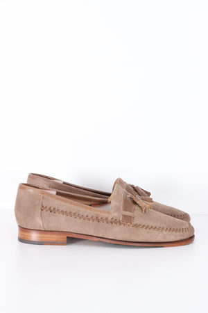 BRUNO MAGLI 'Newport' Brown Suede Tassel Loafers (10)