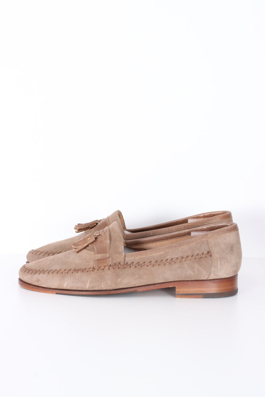 BRUNO MAGLI 'Newport' Brown Suede Tassel Loafers (10)