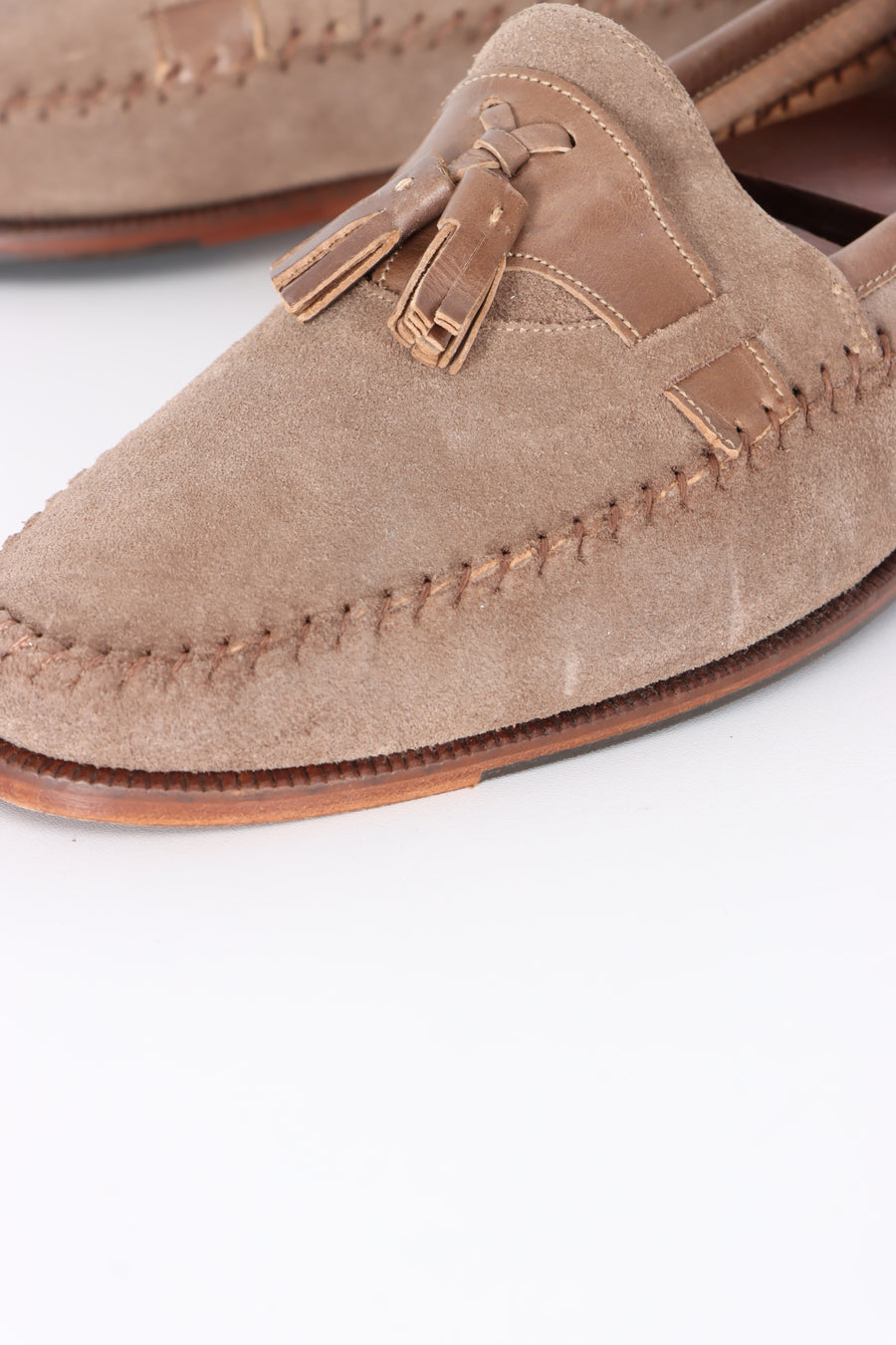 BRUNO MAGLI 'Newport' Brown Suede Tassel Loafers (10)