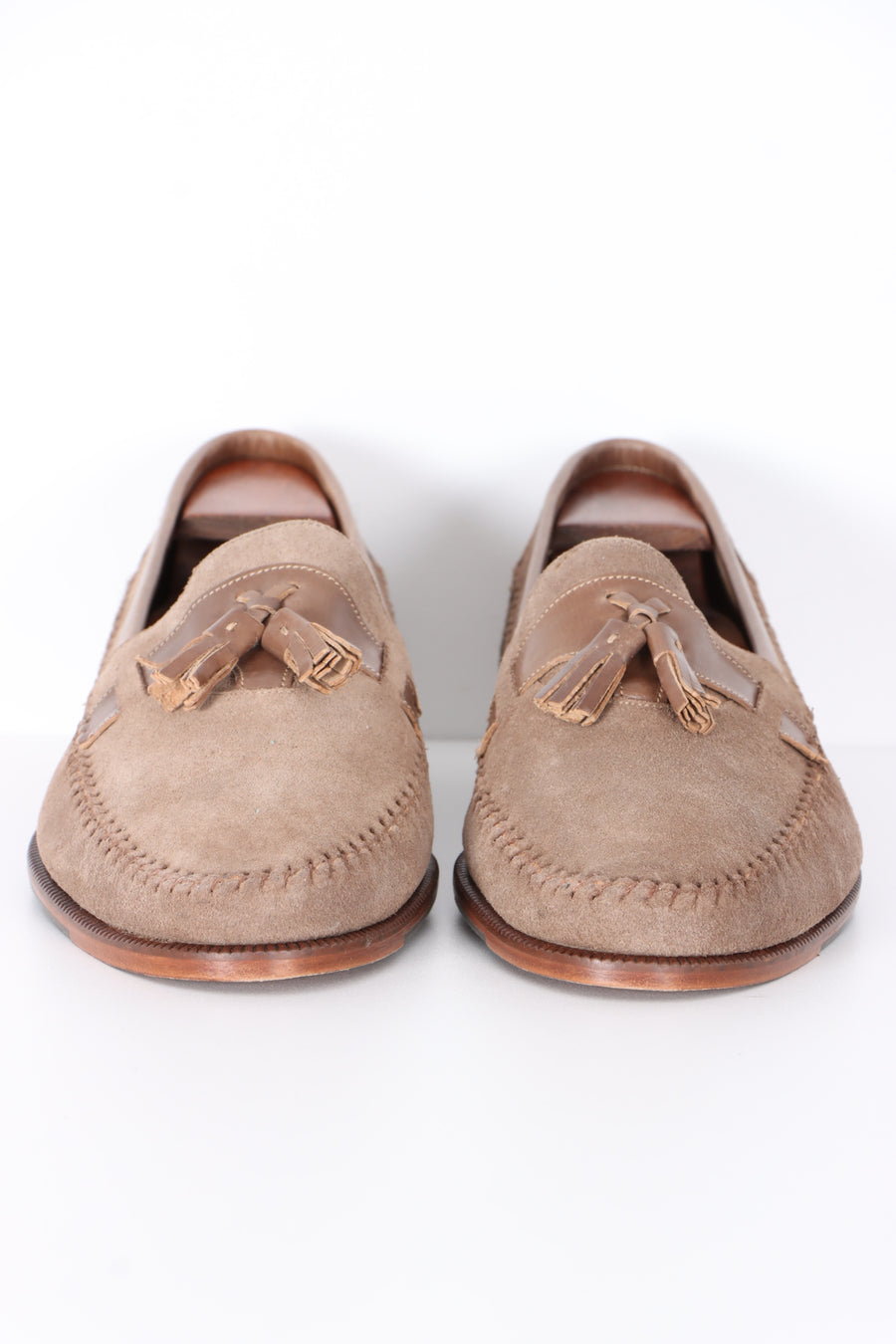 BRUNO MAGLI 'Newport' Brown Suede Tassel Loafers (10)