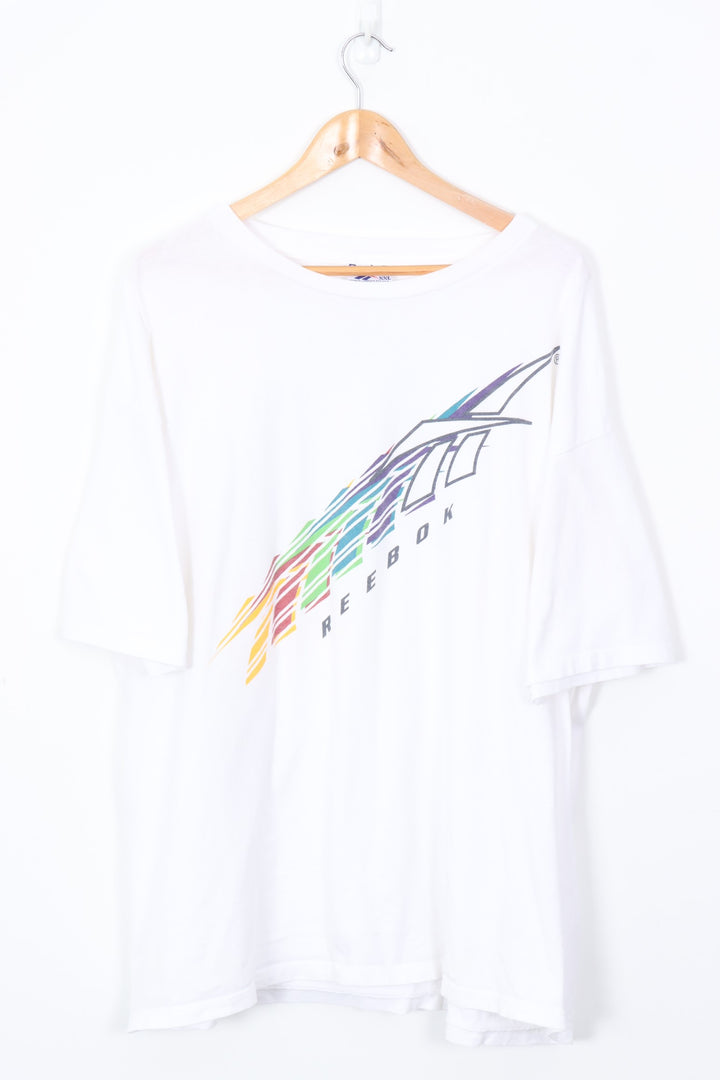 REEBOK Rainbow Spell Out USA Made Tee (XXL)