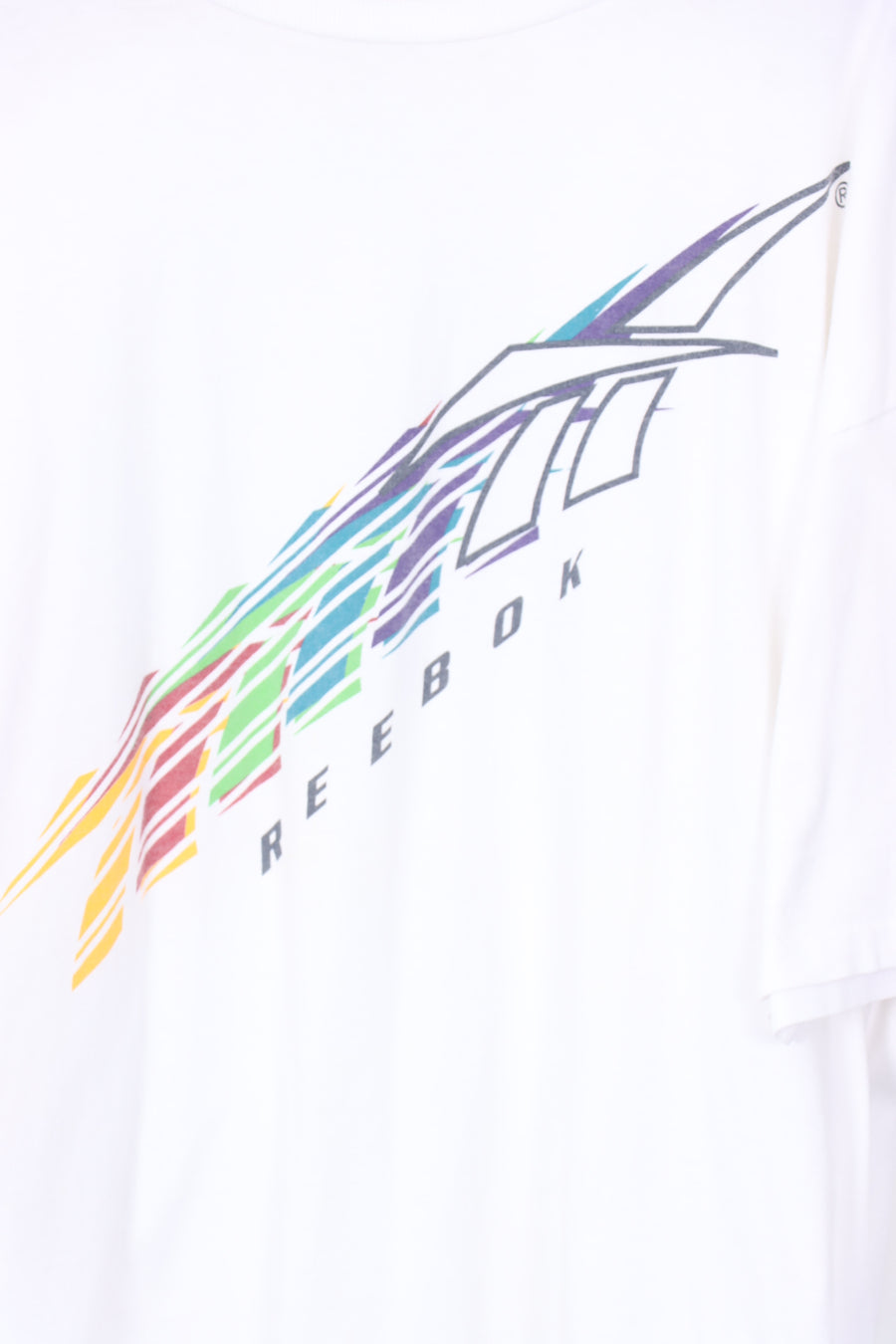 REEBOK Rainbow Spell Out USA Made Tee (XXL)