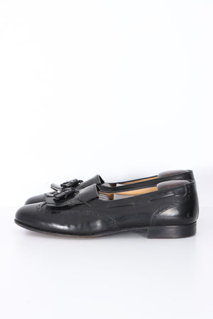 SALVATORE FERRAGAMO Black Leather Tassel Loafers (9.5)