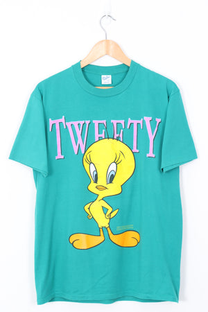 1992 Vintage LOONEY TUNES Tweety Bird Teal T-Shirt (M)