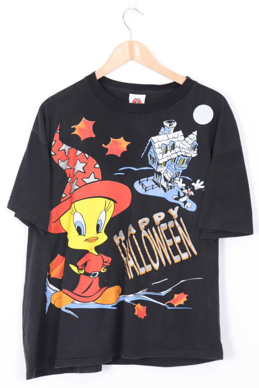 1998 LOONEY TUNES Happy Halloween Tweety Sylvester Tee (XL)