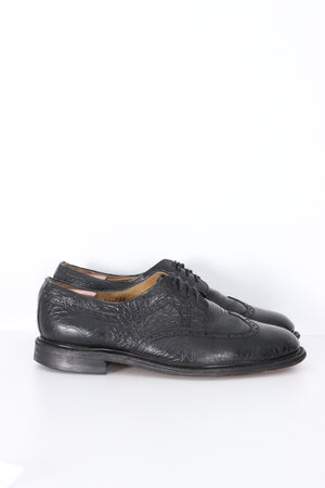 CALZADO LEONEL Black Croc Leather Wingtip Brogues (8.5-9)