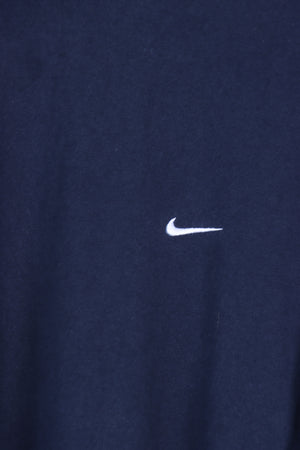 NIKE Embroidered Swoosh Navy & White Tee (XXL)