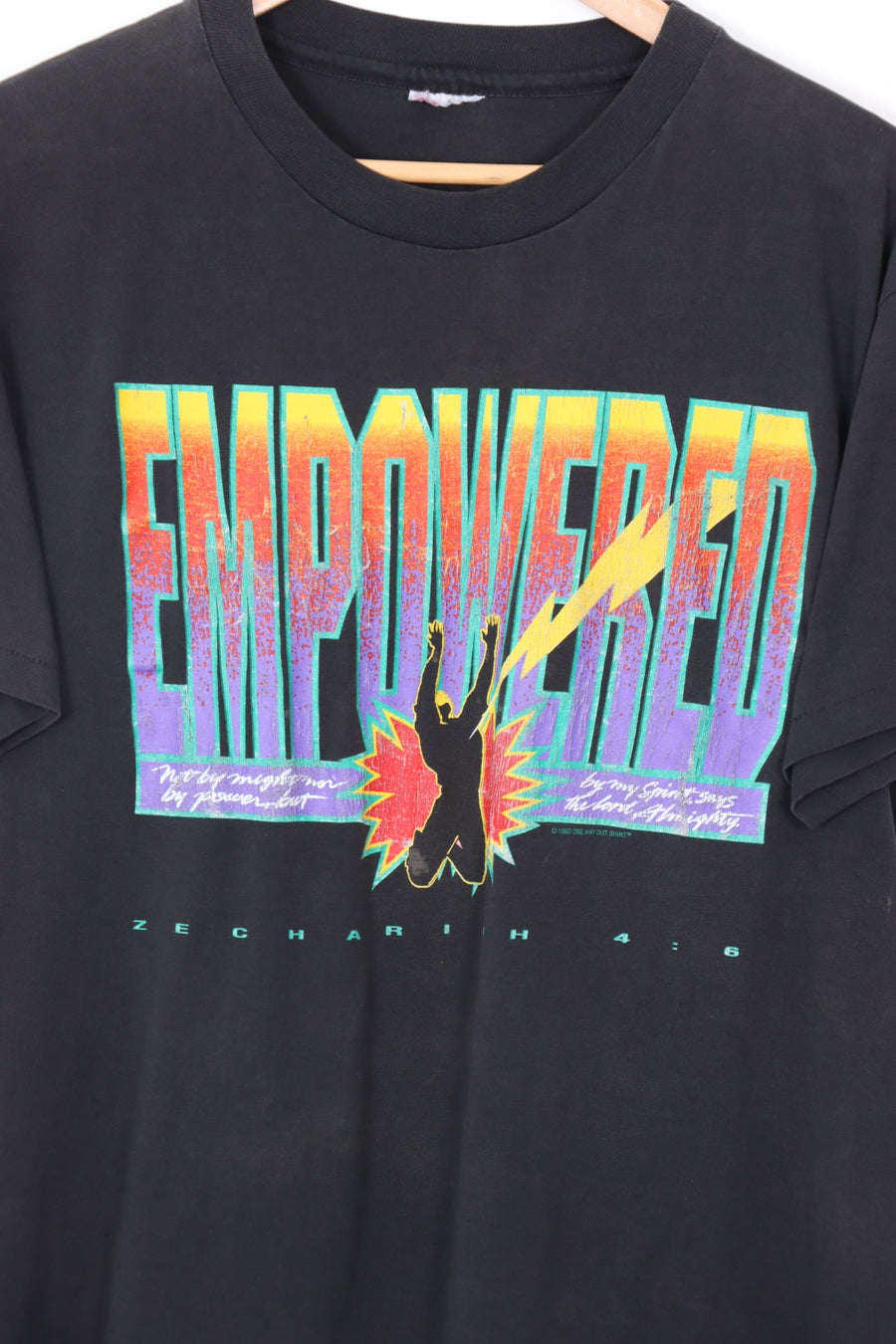 EMPOWERED Zechariah 4:6 Colourful Quote Tee (S-M)