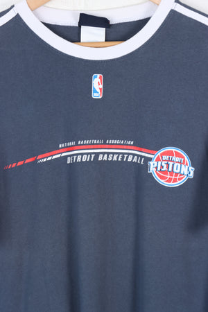 Detroit Pistons NBA Basketball Ringer Tee (M)