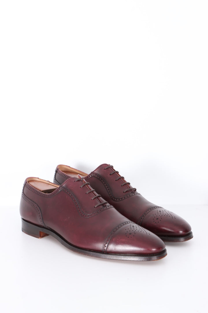 BROOKS BROTHERS PEAL & CO Plum Mahogany Leather Brogues (11.5)