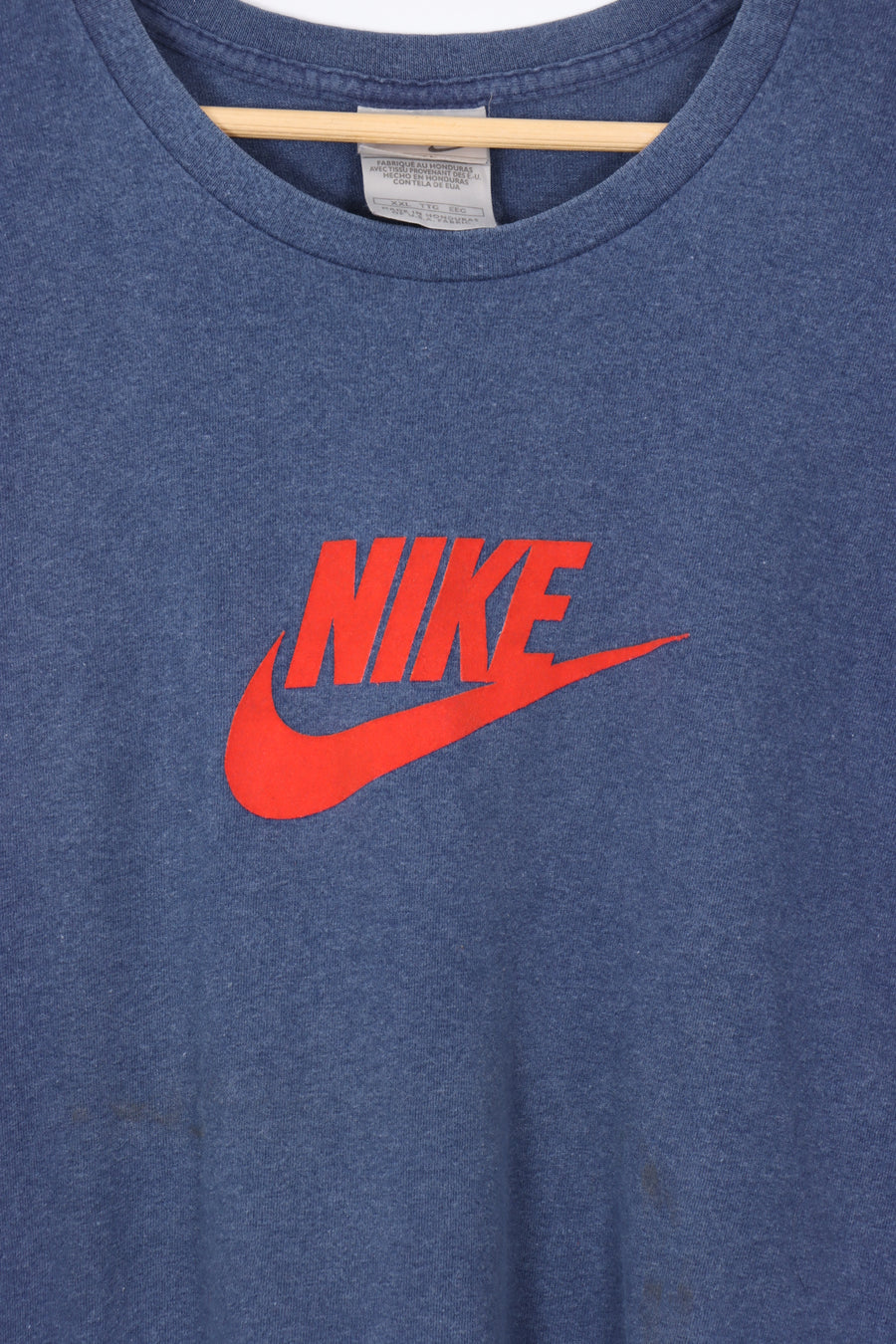 NIKE Swoosh Red & Navy Felt Logo Tee (XXL)