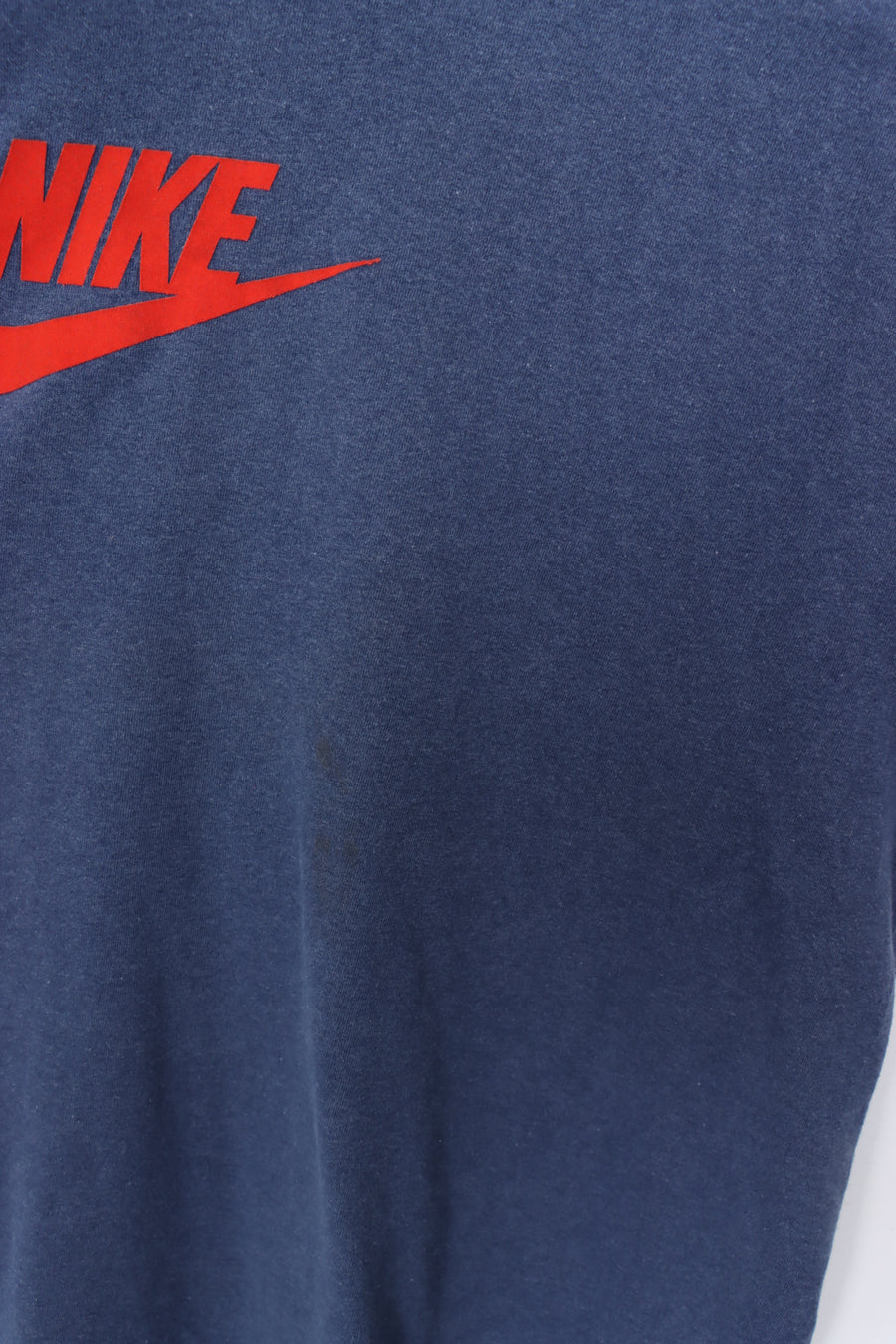 NIKE Swoosh Red & Navy Felt Logo Tee (XXL)