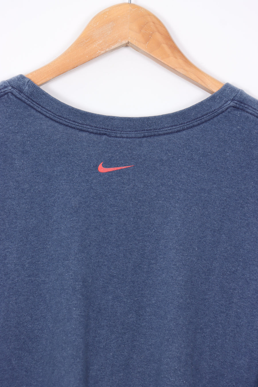 NIKE Swoosh Red & Navy Felt Logo Tee (XXL)