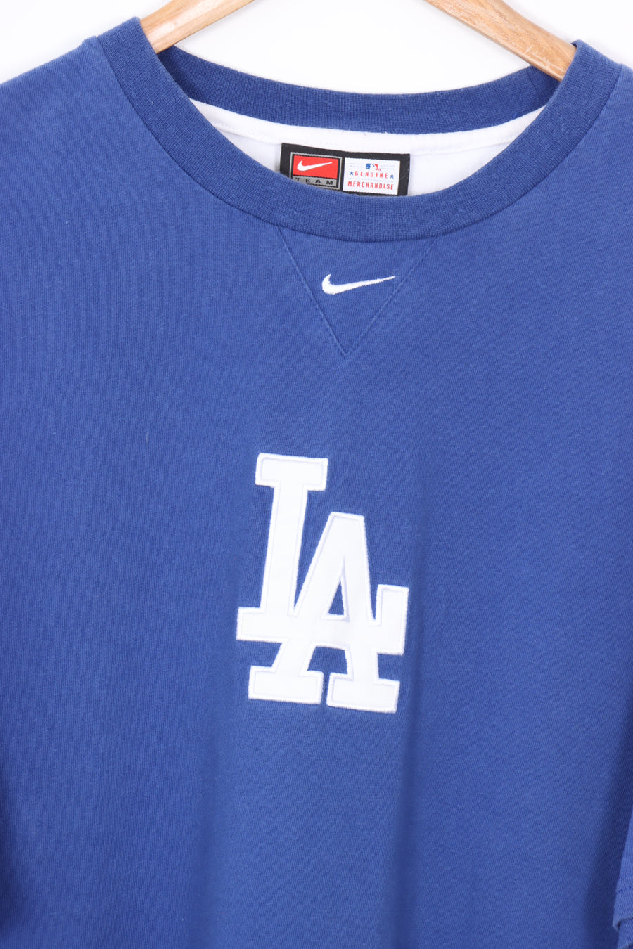 NIKE Centre Swoosh LA Dodgers Embroidered Baseball Tee (L)