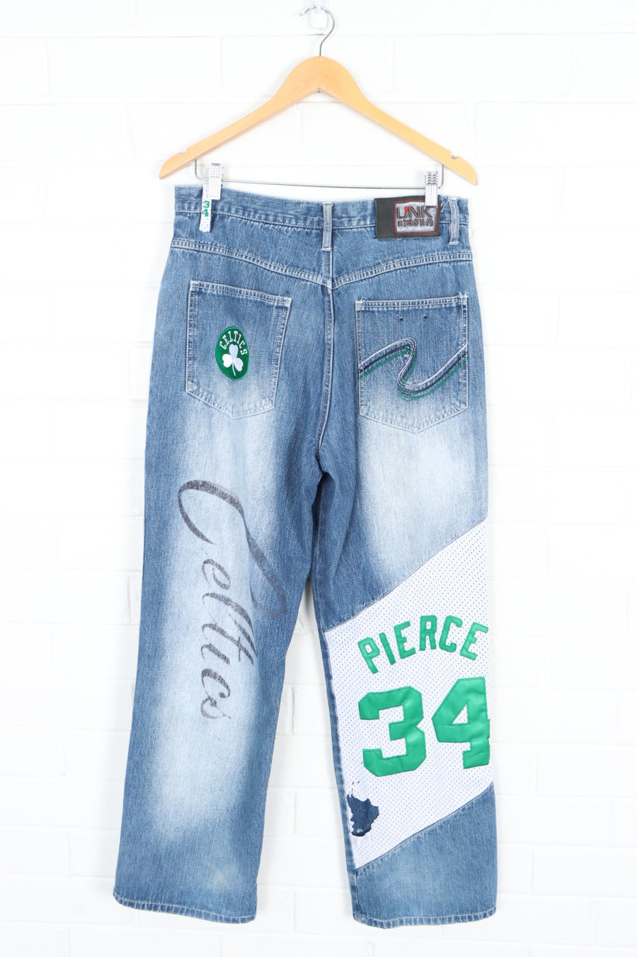 NBA Boston Celtics #34 Paul Pierce UNK Y2K Jeans (30)